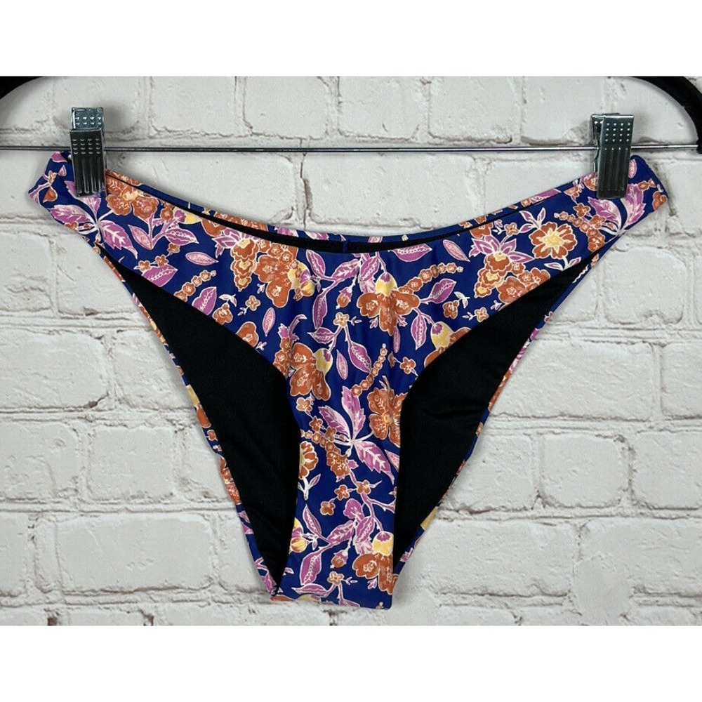 J Crew Curved-waist cheeky bikini bottom floral block print sz XS NWT